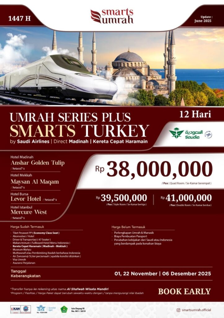Umroh Series Plus Turkey November - Desember 2025 Smarts BBS Bandung