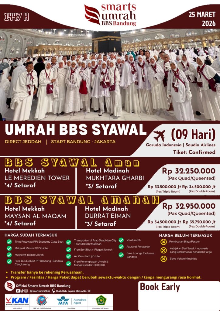 Umroh BBS Syawal 25 Maret 2025 9 Hari Bersama Smarts Umroh BBS Bandung